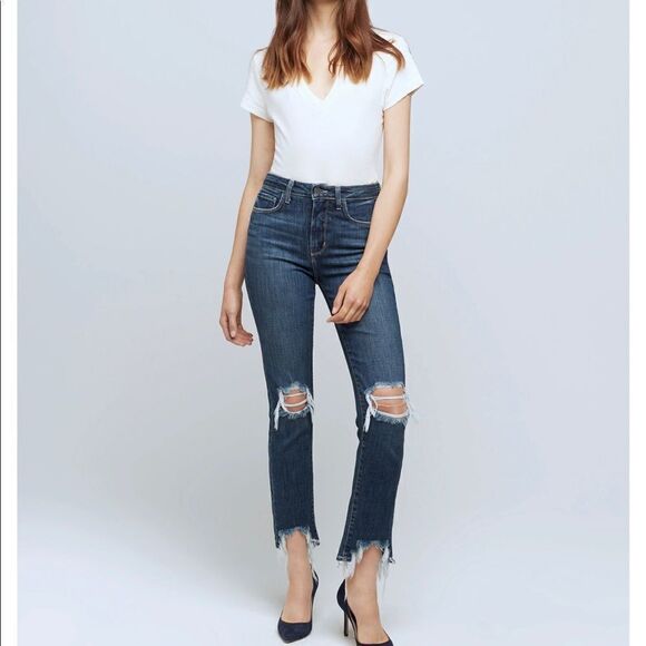 L’Agence High Line Destructed High Rise Skinny Jeans - Picture 1 of 9